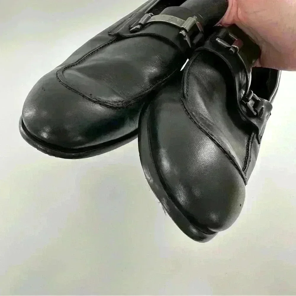 Saks fifth Avenue Red mens dress shoes size 12 black leather horsebit loafers